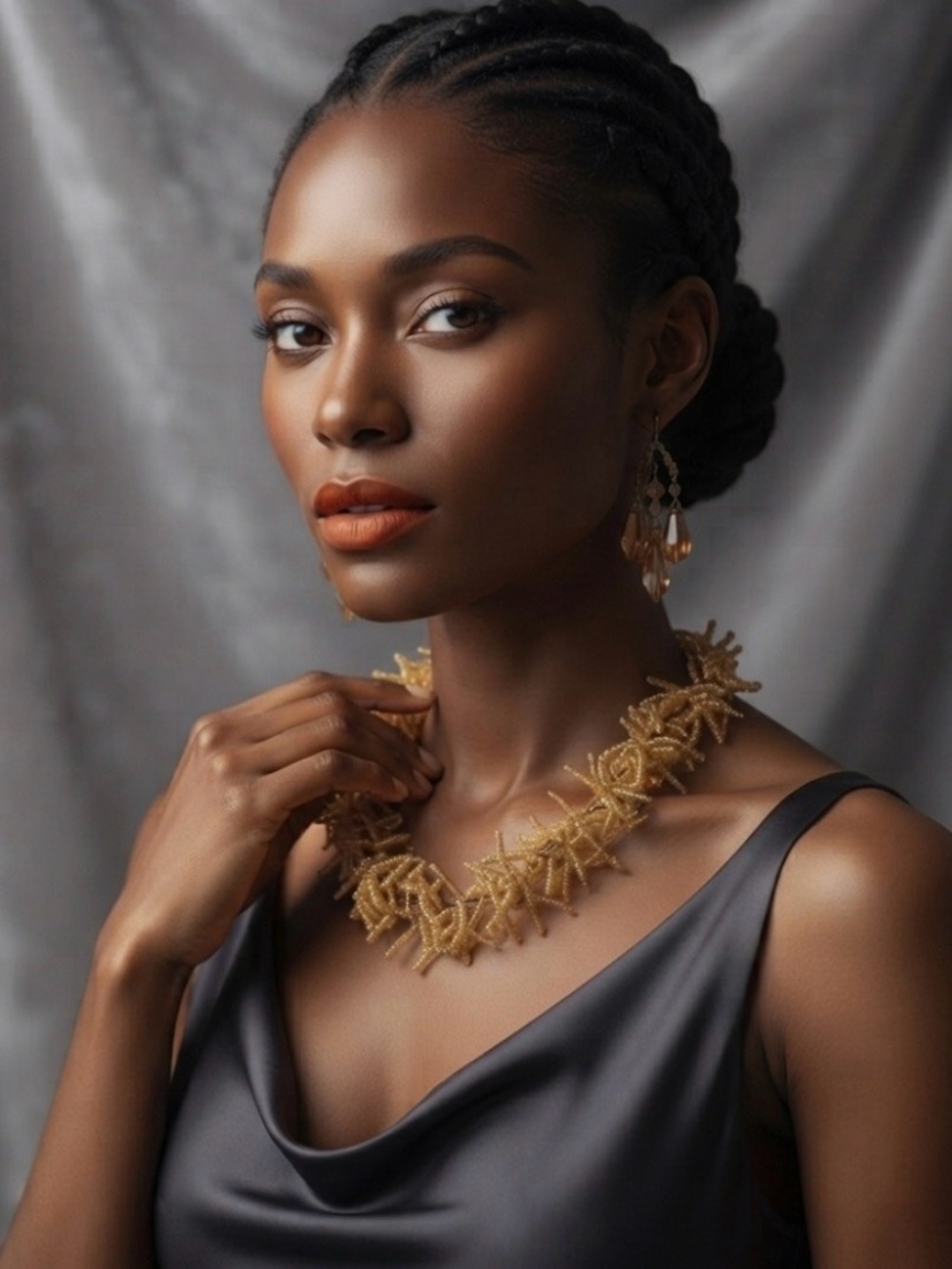 Gold Beaded Jewelry Set - Picture 2 of 8